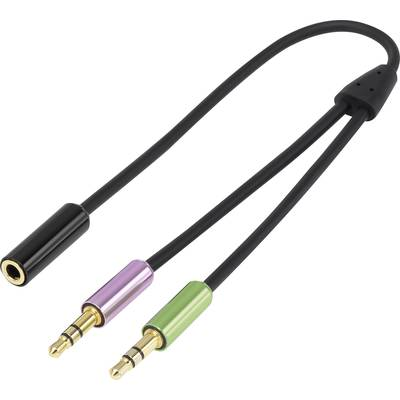 SpeaKa Professional Jack Audio Y адаптер [2x жак, 3,5 mm - 1x жак, 3,5 mm] черен (SP-7870576)