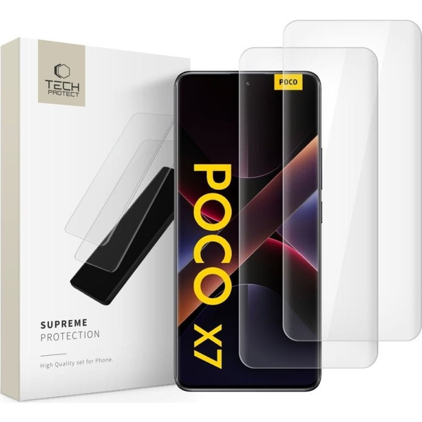 SZKŁO HARTOWANE TECH-PROTECT GLASS UV+ 2-PACK XIAOMI REDMI NOTE 14 PRO 4G / 5G / 14 PRO+ PLUS 5G / POCO X7 5G CLEAR