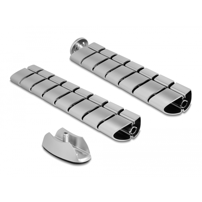 Delock Ezüst színű, állítható magasságú asztali kábelcsatorna 740 x 75 mm (20796) (20796)