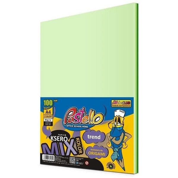 Papier ksero A4 80g 5 kolorów zielonych 100 arkusz
