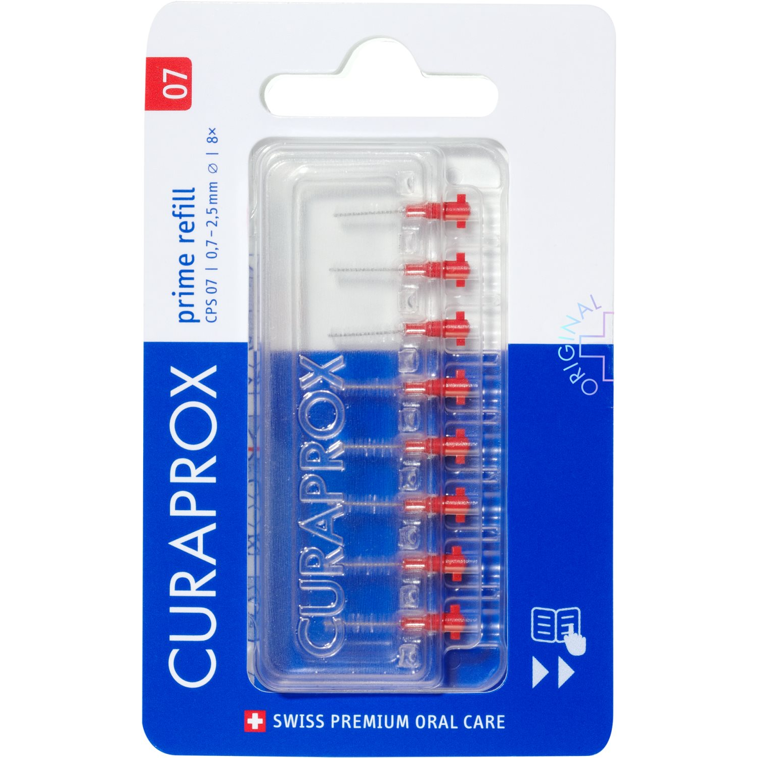 CURAPROX CPS 07 Prime Refill piros színű 0,7 mm, 8 darab (7612412427417)