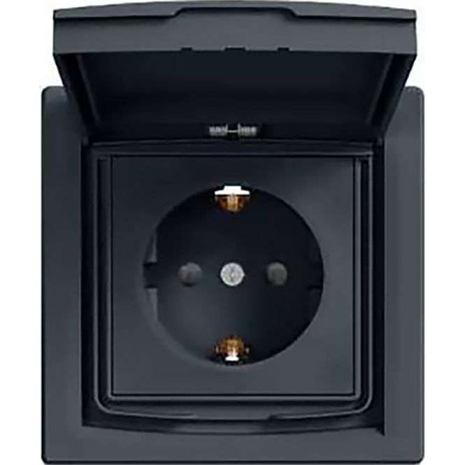 Schneider EPH3100371 ASFORA GYV/csapfedeles/IP44 antracit 2P+F csatlakozóaljzat (EPH3100371)