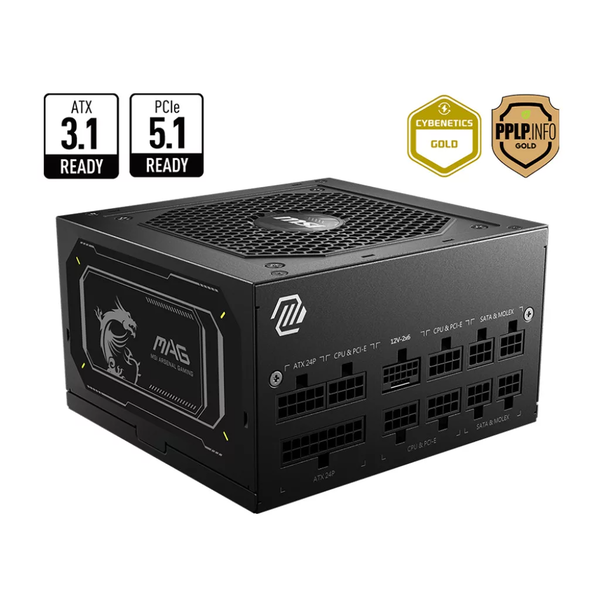 MSI MAG A850GL PCIE5 II alimentatore per computer 850 W 20+4 pin ATX ATX Nero