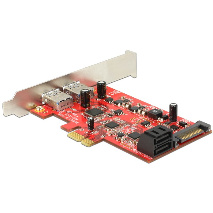 Delock PCI-E x1 - 2 portos SATA3 USB3.0 IO vezérlő (89389)