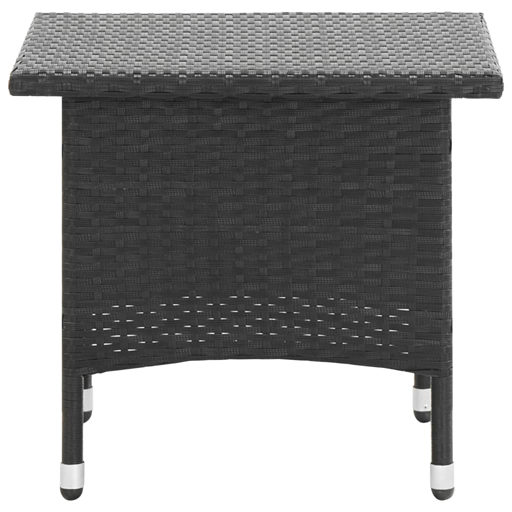 fekete polyrattan teázóasztal 50 x 50 x 47 cm (46250)