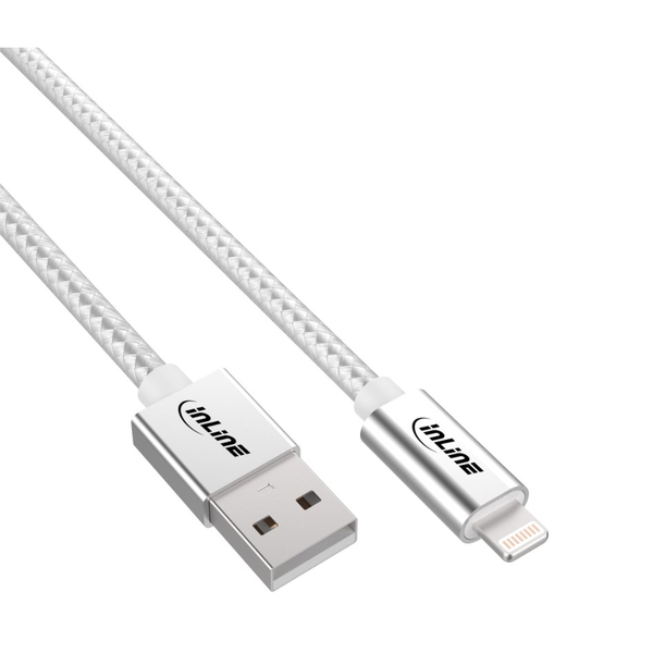 InLine 31411A mobiltelefon kábel Ezüst 1 M USB A Lightning