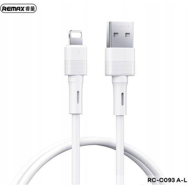 Remax LEYA adatkábel (USB - lightning, 2.4A, gyorstöltő, 100cm) FEHÉR Apple IPAD 2 / iPhone 5 / iPhone SE (2016) (RC-C093 L-W)