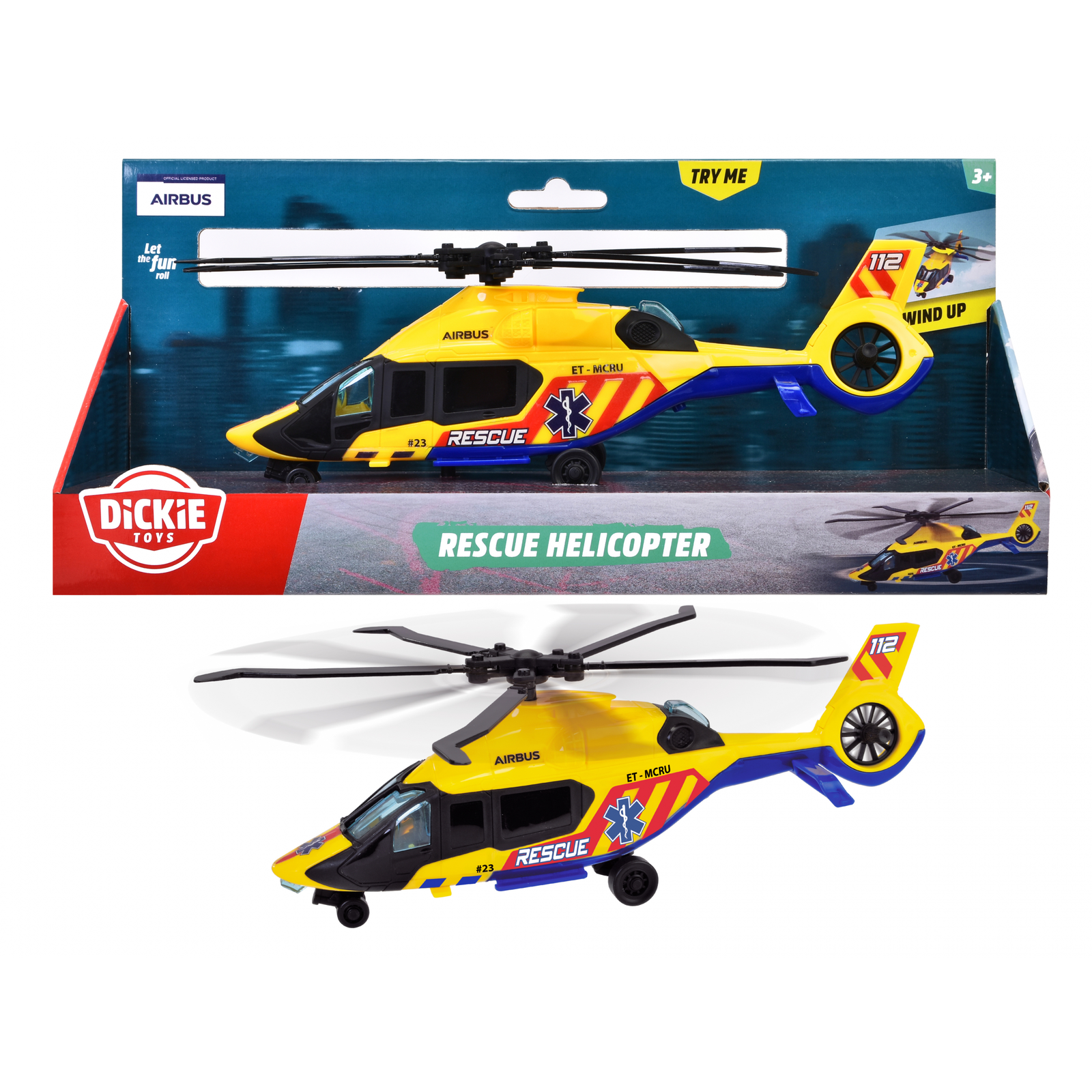 Dickie Toys Airbus H160 mentőhelikopter - Sárga (203714022)