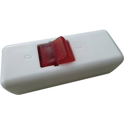 interBär világítós 2 pólusú zsinórkapcsoló, 10 A 250 V/AC, fehér (piros) (8010-108.01)