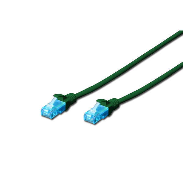 DIGITUS Patchkabel RJ45 U/UTP Cat5e   5.00m grün Hebelschutz Polybeutel