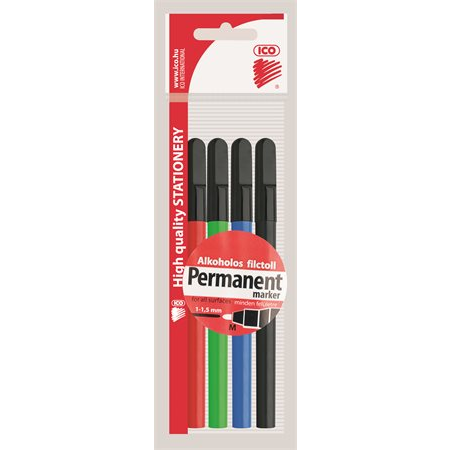 ICO OHP 1mm Alkoholos marker készlet 4db - Vegyes (9580011002)