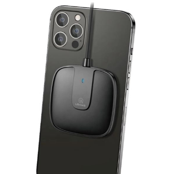 USAMS wireless töltő (5V/3A, 15W, gyorstöltő 3.0, mágneses, MagSafe) fekete (CD153DZ01) (CD153DZ01)