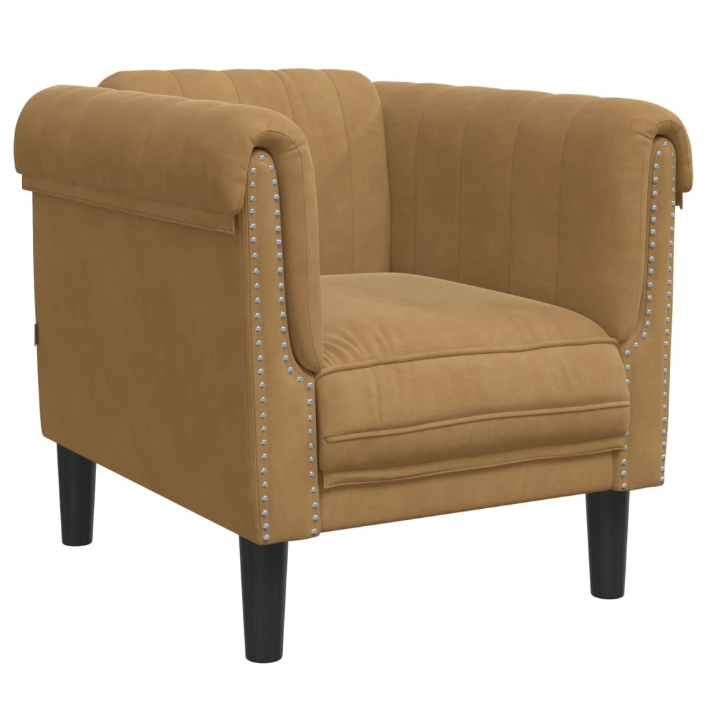 barna bársony kanapéfotel (372574)