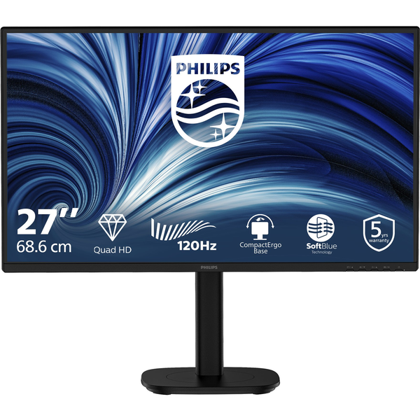 Philips 27B2N3500/00 computerskærm 68,6 cm (27") 2560 x 1440 pixel Fuld HD LCD Sort