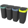 Cos de gunoi Rotho Twist, capac batant, negru - verde inchis, 10l