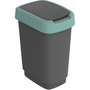 Cos de gunoi Rotho Twist, capac batant, negru - verde inchis, 10l