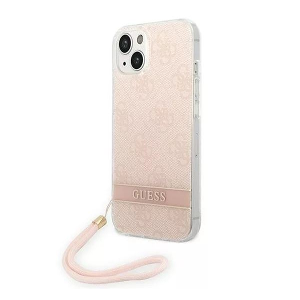 Guess 4G Print Strap Apple iPhone 14 Plus hátlap tok pink (GUOHCP14MH4STP) (GUOHCP14MH4STP)