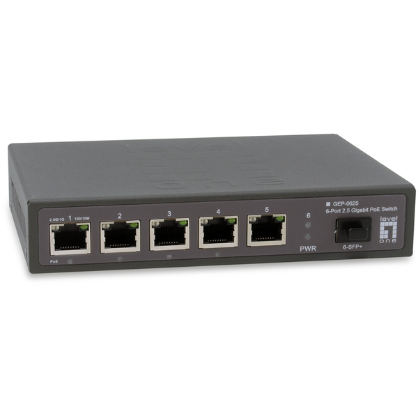 Hub Switch Puertos 5 Levelone Gep-0625 2.5g Ethernet (100/1000/2500) Negro