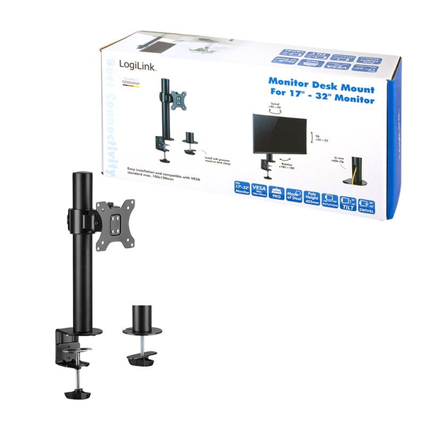 LogiLink BP0103 Supporti a parete per TV 81,3 cm (32") Scrivania Nero