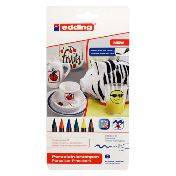 Edding 7580206000 porcelán filctoll készlet - Vegyes színek (6db/csomag) (7580206000)