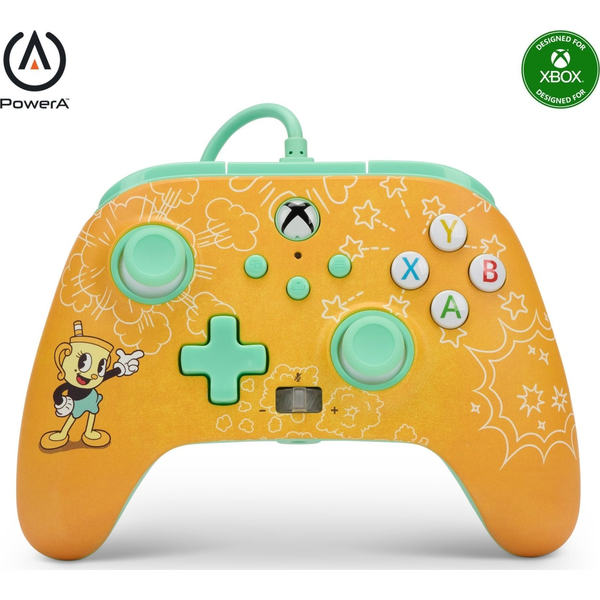 PowerA Enhanced Wired, Xbox Series X|S, Xbox One, PC, Cuphead: Ms. Chalice, Vezetékes kontroller