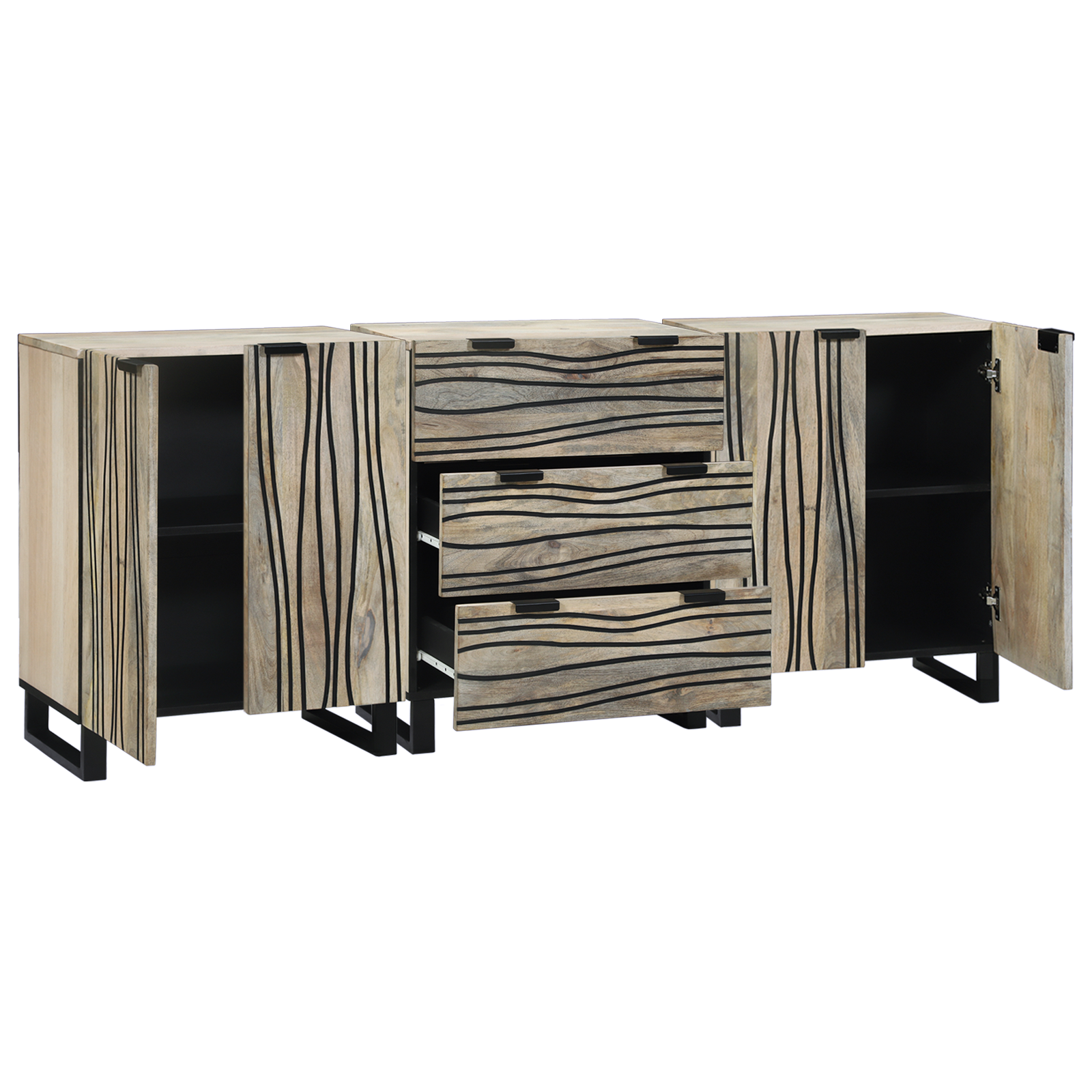 Fürdőszoba bútor szett fiókkal polcokkal tárolóval ajtóval 3 pcs Fehér 180 x 33 x 75 cm (3310047)