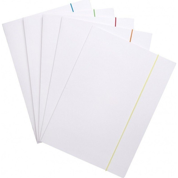  Office Products Teczka z gumką OFFICE PRODUCTS, karton, A4, 300gsm, 3-skrz., gumka mix kolorów, biała