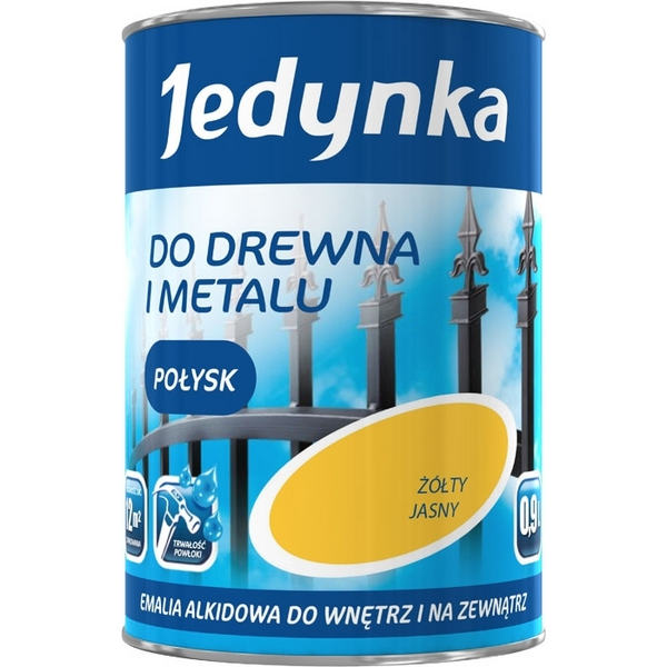 Jedynka Emalia alkidowa do drewna i metalu czarna połysk 0,9L