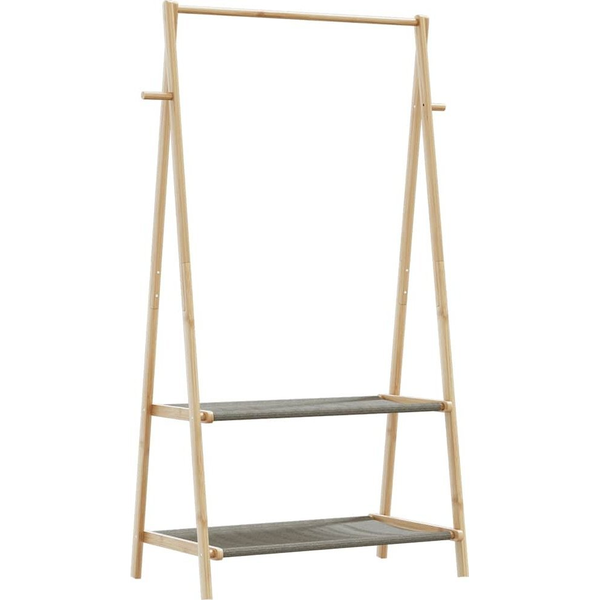 bambusz ruhaállvány polcokkal 96 x 45,5 x 150,5 cm
