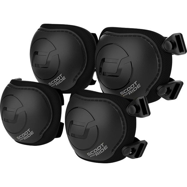 Scoot & Ride S Térd- és Könyökvédő szett 4 Darab - Fekete