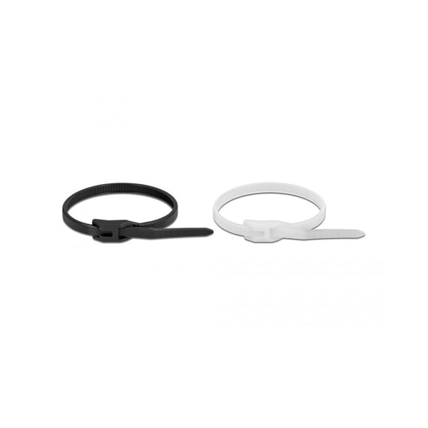 Delock Kábelkötegelő lapos fejrésszel hossza 110 mm szélessége 2,5 mm, 100 db.