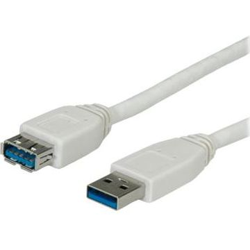 VALUE USB 5Gbps kabel prodlužovací, USB3.0 A(M) - USB3.0 A(F), 0,8m, bílý