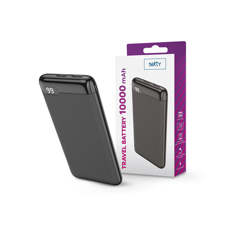 Setty TF-0123 Power Bank 10.000 mAh fekete (TF-0123)