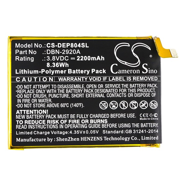 Cameron Sino Li-Polymer akku (3.8V/2200mAh, Doro DBN-2920A kompatibilis) FEKETE (CS-DEP804SL)