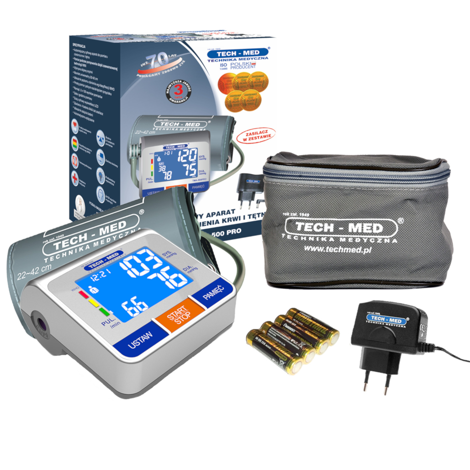 Tech-Med TMA-500PRO Vérnyomásmérő Tápegységgel (TMA-500PRO + ZASILACZ)