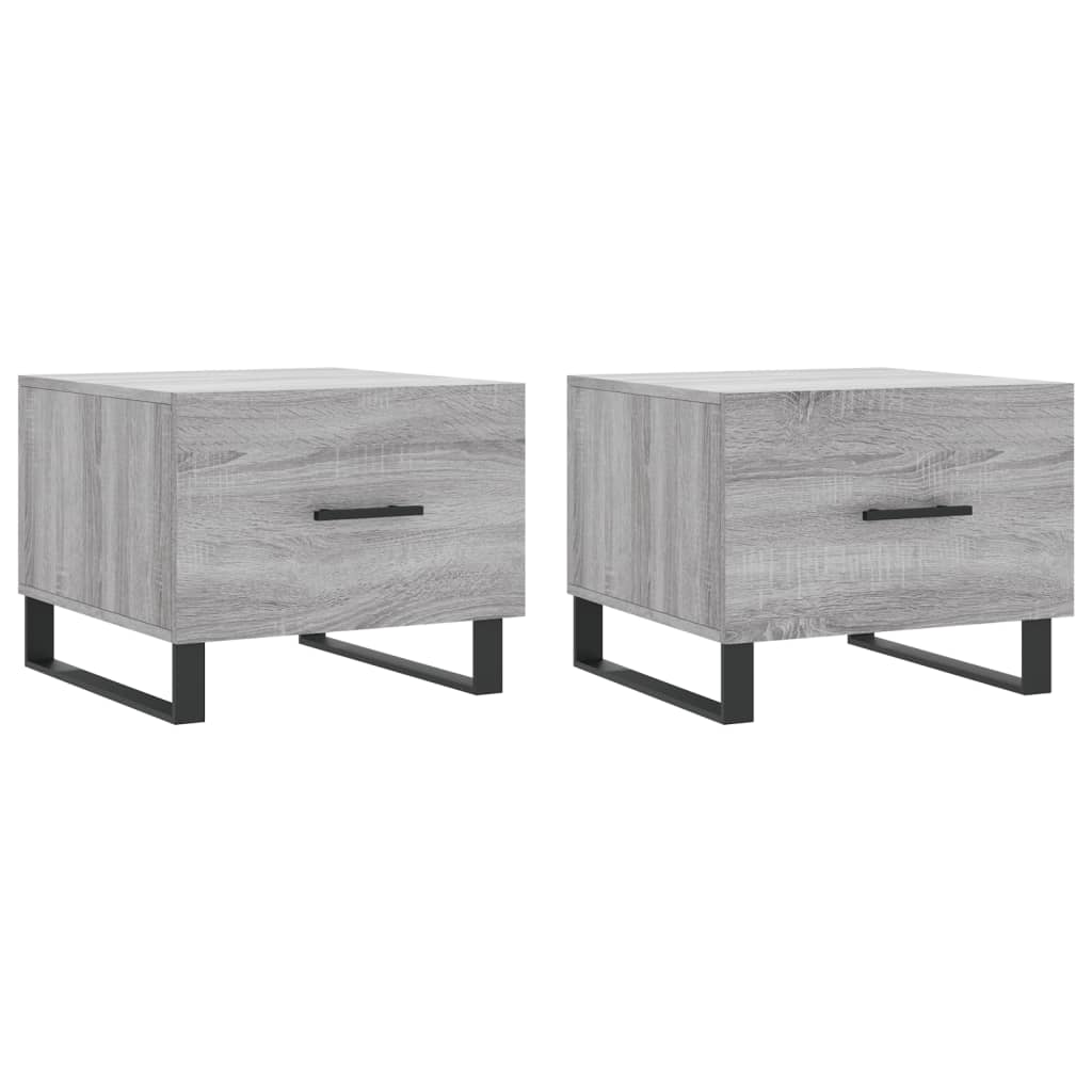 2 db szürke sonoma szerelt fa dohányzóasztal 50 x 50 x 40 cm (829457)