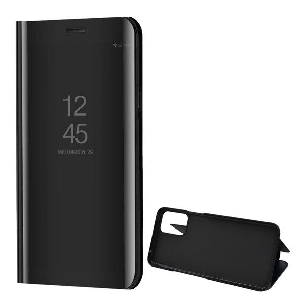 Tok álló (aktív FLIP, oldalra nyíló, asztali tartó funkció, tükrös felület, Mirror View Case) FEKETE [LG K52 (LMK520)] (5996591036991)