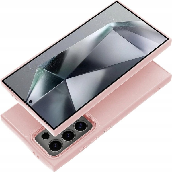 Frame Samsung Galaxy S24 FE közepesen ütésálló tok kameravédő kerettel, világos rózsaszín