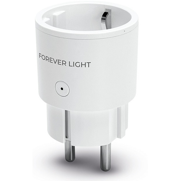 Intelligens hálózati töltő aljzat, Wifi-s, telefonról vezérelhető, időzíthető, Forever, fehér (133748)