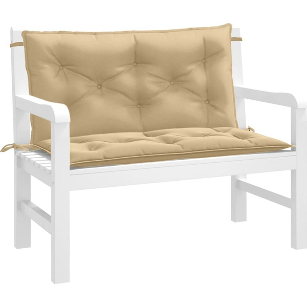 2 db melange bézs szövet kerti padpárna 100 x 50 x 7 cm