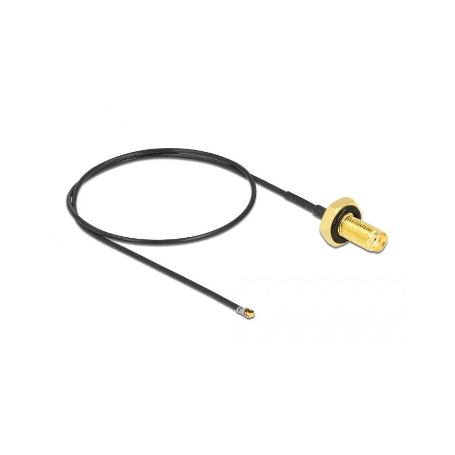 Delock SMA -> MHF 4L F/M antenna kábel 0.35m fekete 1.37 (12665)