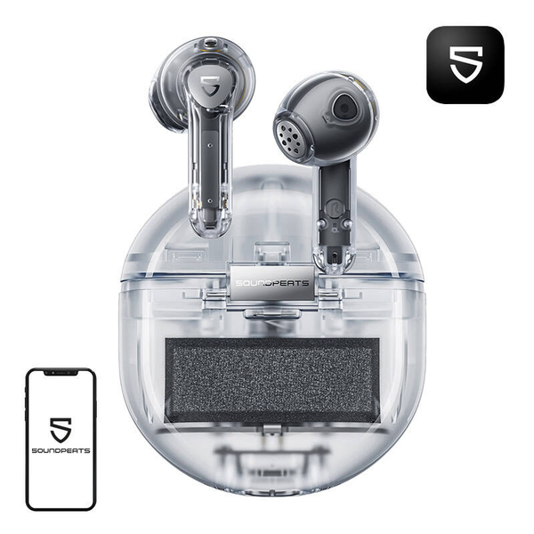 Soundpeats Air TP TWS Bluetooth Fülhallgató Headset - Átlátszó/Fehér
