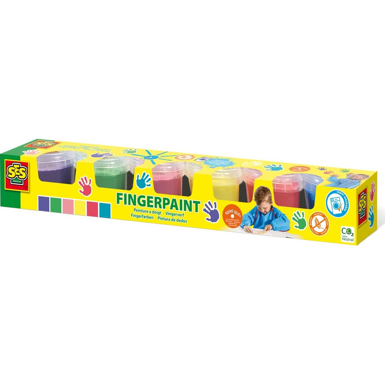 SES Creative 00315 lemosható ujjfesték Kék, Zöld, Rózsaszín, Lila, Vörös, Sárga (00315S)