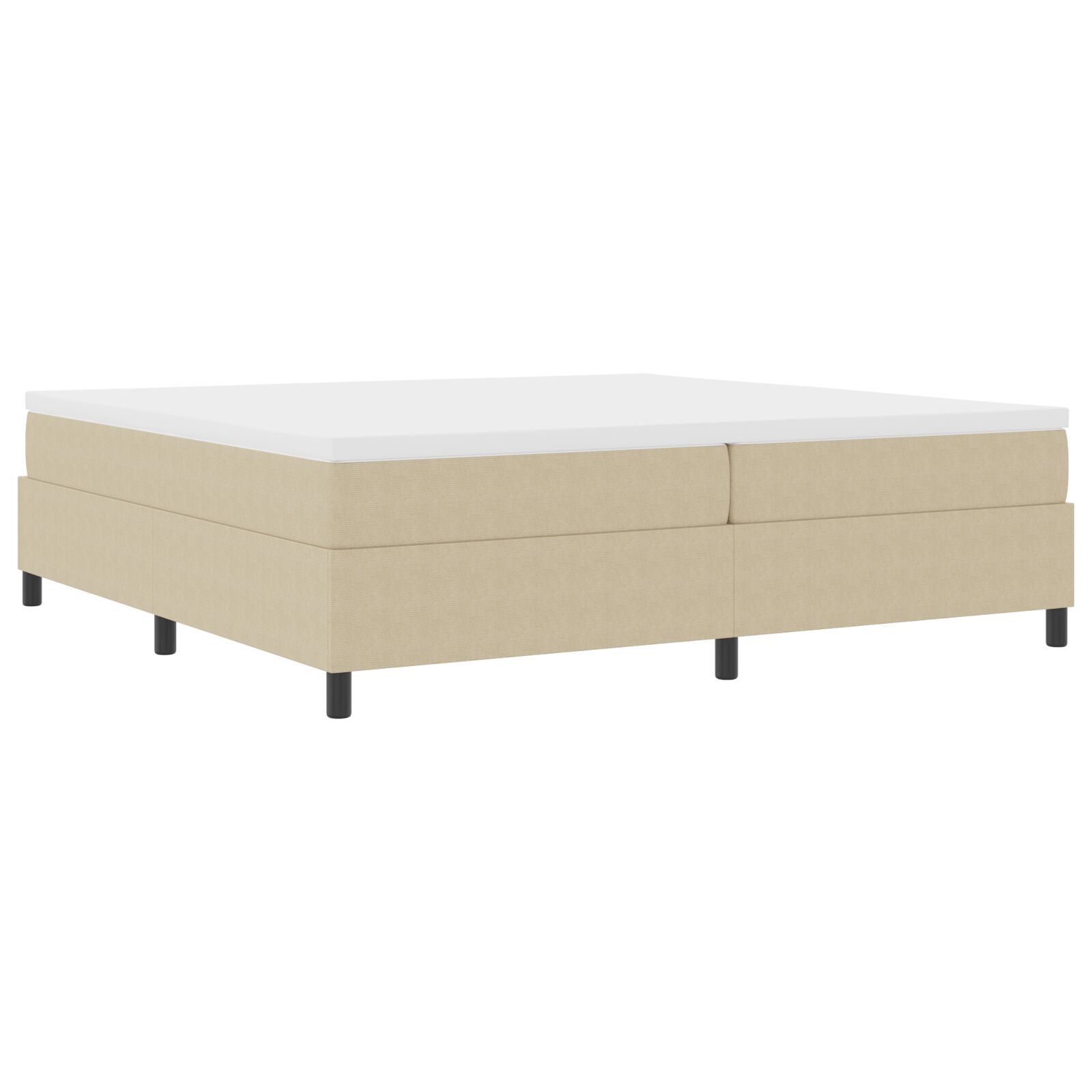 Boxspring Ágy Világos Zöld Szürke 200x200 cm Corduroy Szövet (3337431)