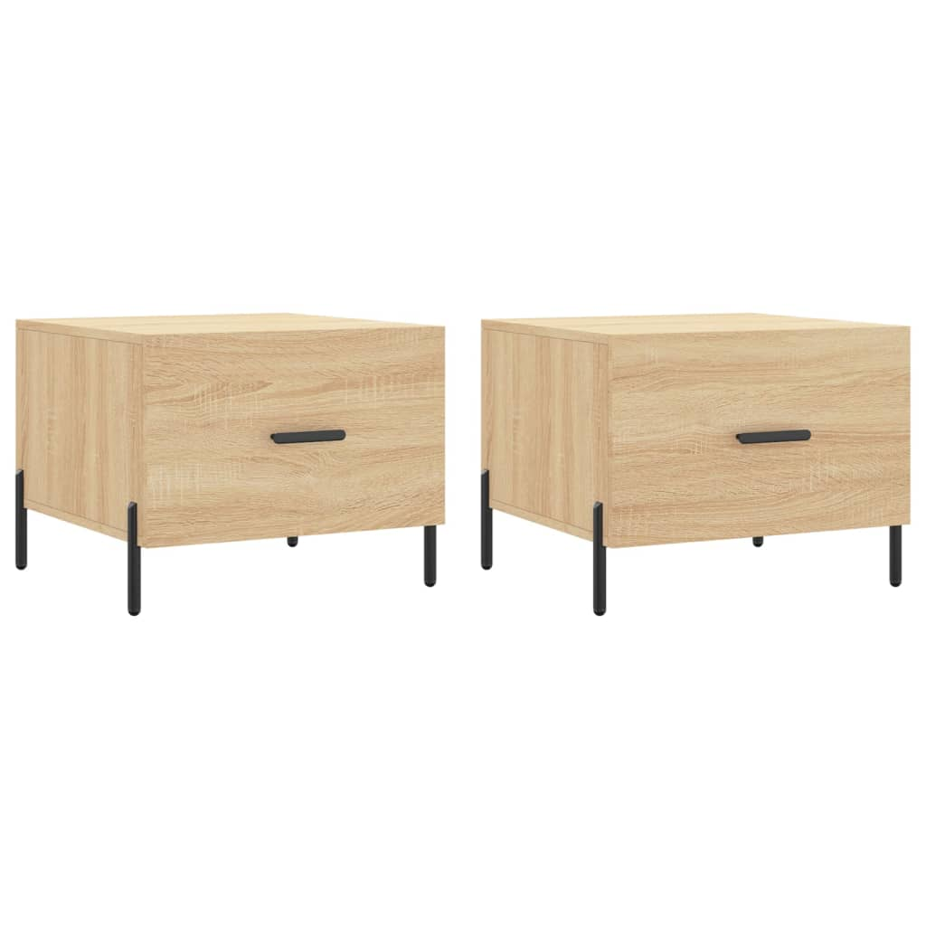 2 db sonoma tölgy szerelt fa dohányzóasztal 50 x 50 x 40 cm (829419)