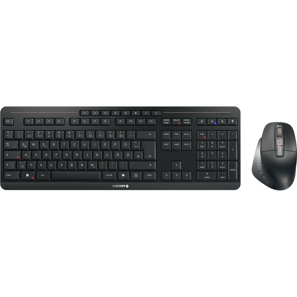 CHERRY Stream desktop ultimate tastatur Mus inkluderet Hjemme/kontor USB + RF Wireless + Bluetooth QWERTZ Tysk Sort