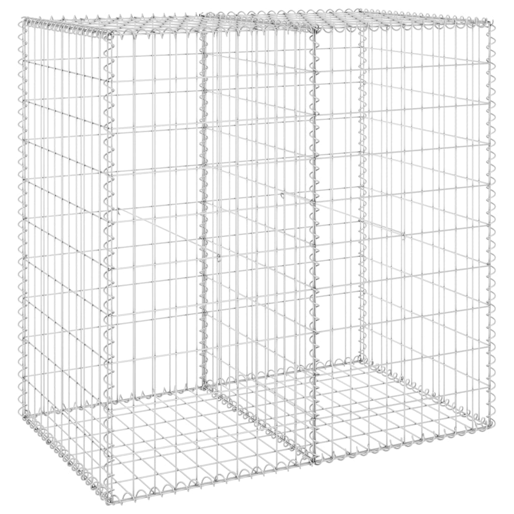 horganyzott acél gabion fal fedéllel 100 x 60 x 100 cm (147813)