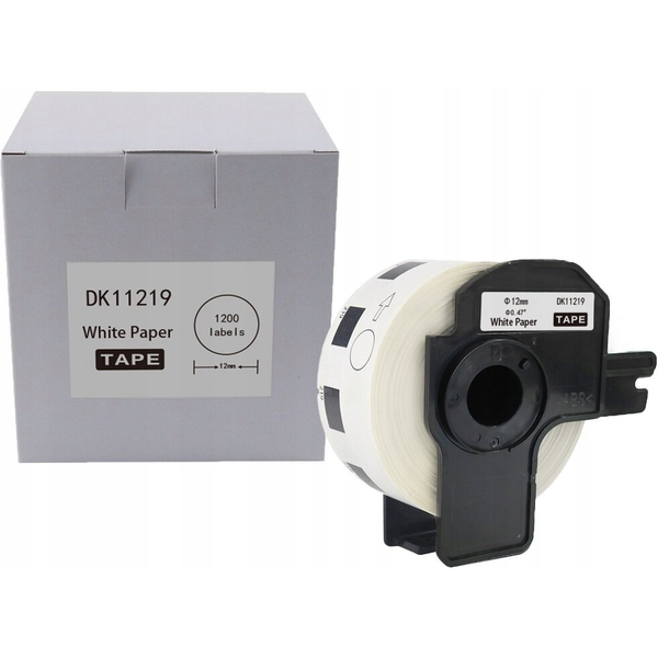 Etykieta BROTHER DK-11219 12mm 1200szt czarny na białym zamiennik