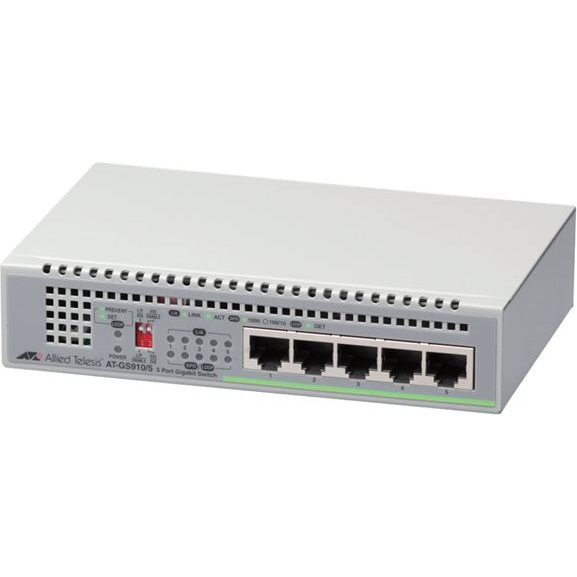 Allied Telesis AT-GS910/5-50 Beállítást nem igénylő (unmanaged) Gigabit Ethernet (10/100/1000) Szürke (AT-GS910/5-50)