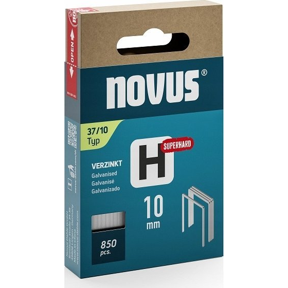 Novus Tools 042-0786 Finomhuzal kapcsok 37-es típus 850 db Méret (H x Sz) 10 mm x 10.6 mm (NV042-0786)